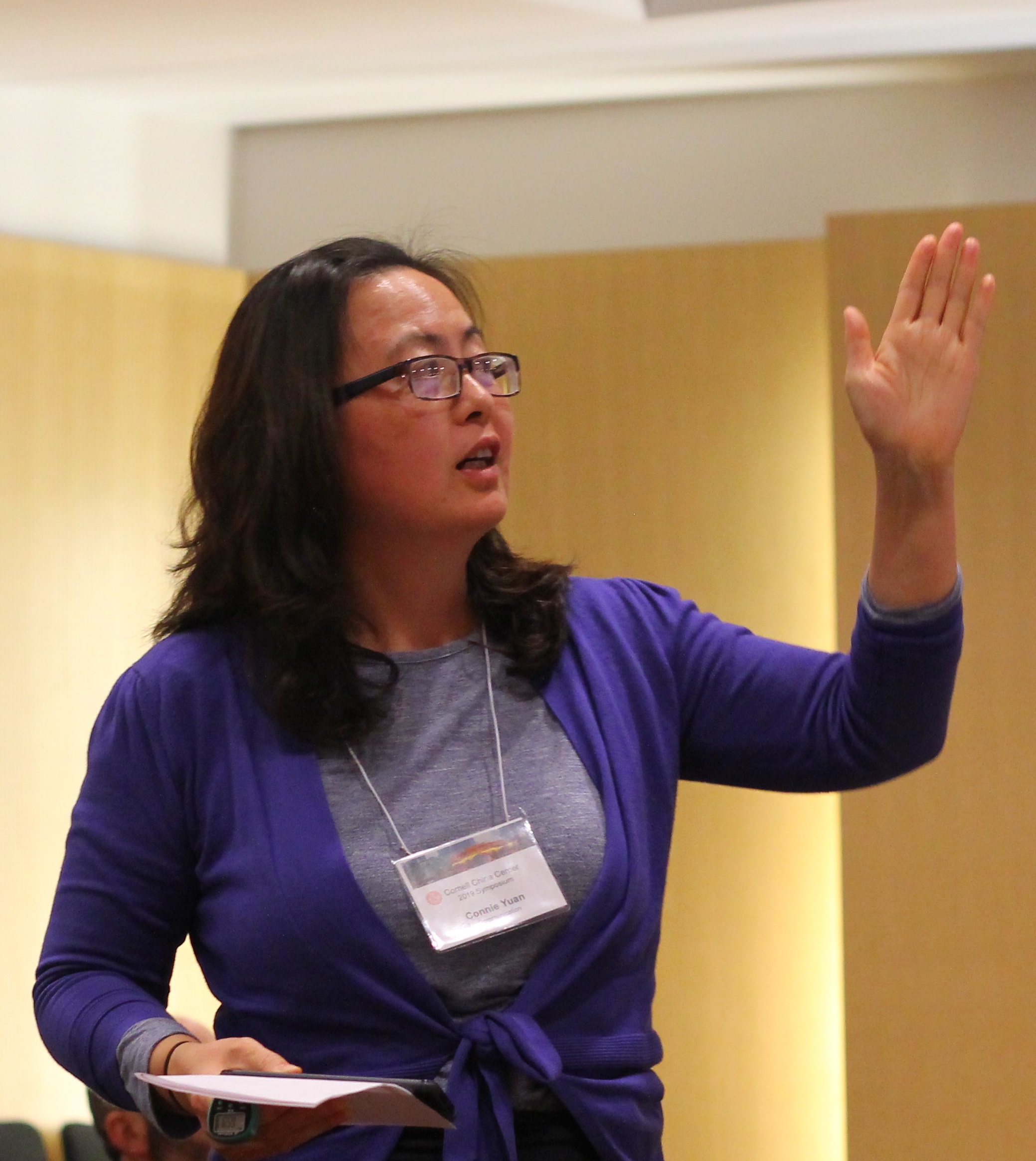 Communications professor Connie Yuan spoke at the Cornell China Center Symposium 2019.