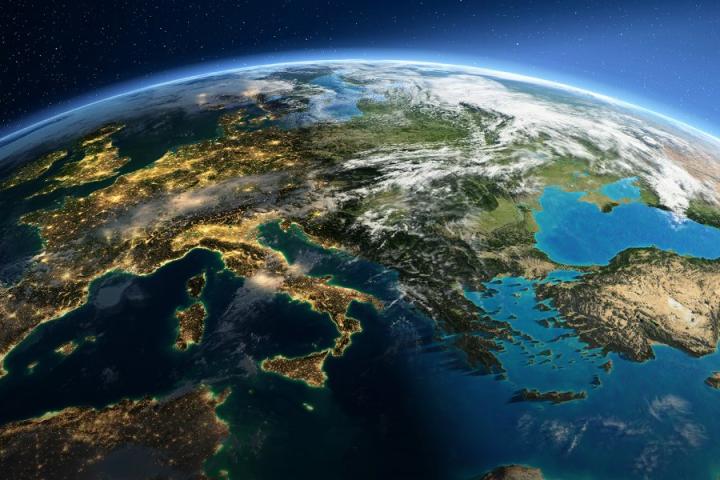 Aerial view of globe