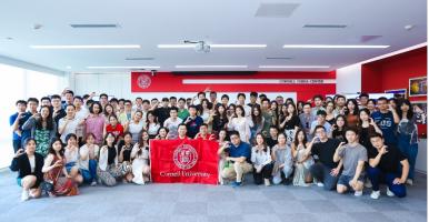Group of Cornell Chinese students for sendoff event