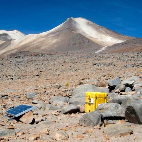 Uturuncu, located on the Andean Mountain range near Boliva’s border with Chile, has been ostensibly inactive for more than 250,000 years. (Sarah Doelger of the EarthScope Consortium, Inc./Provided)